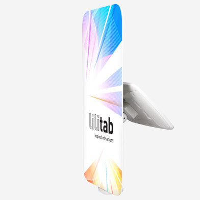 Lilitab Backdrop Graphic for Counter top iPad kiosks - rear view